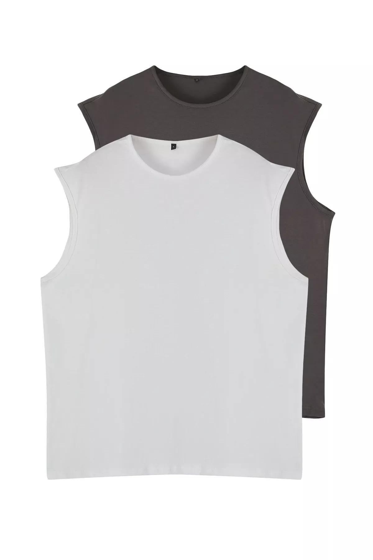 White-Grey Undershirts, set of 2, , large image number 0