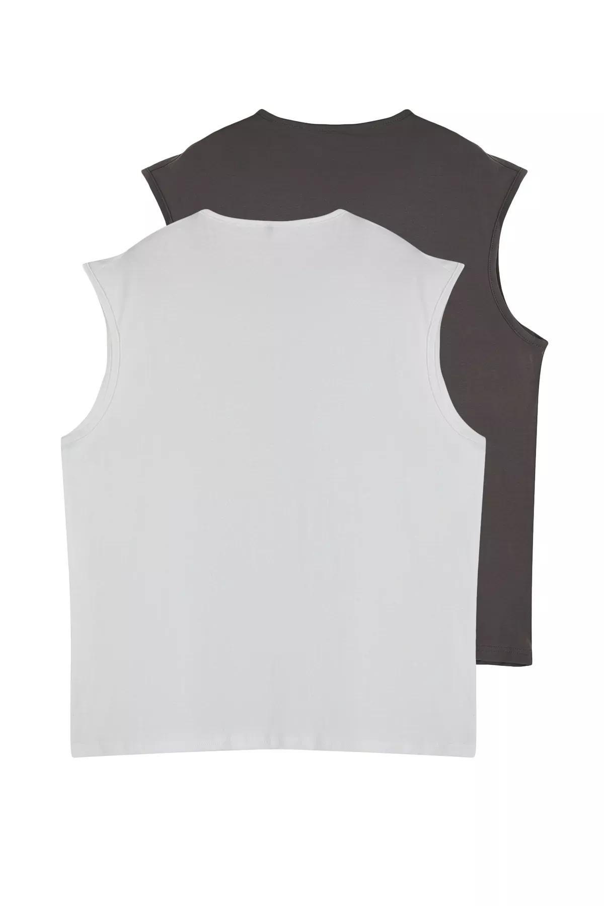 White-Grey Undershirts, set of 2, , large image number 3