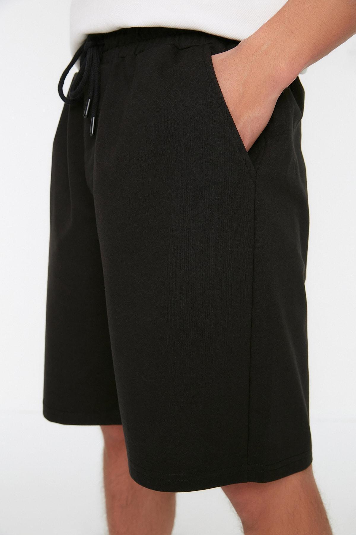Black Mid Waist Shorts, , large image number 2