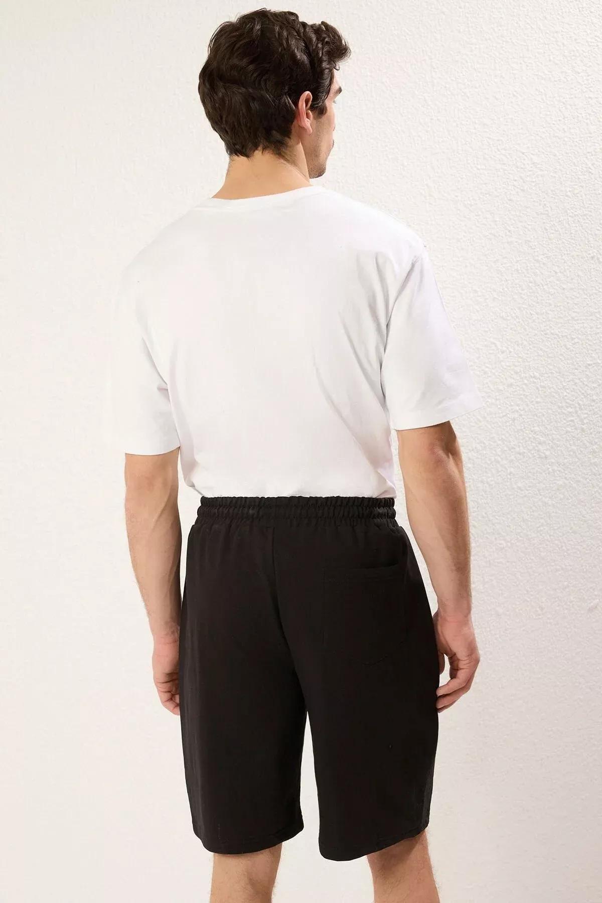 Black Mid Waist Shorts, Black, large image number 7