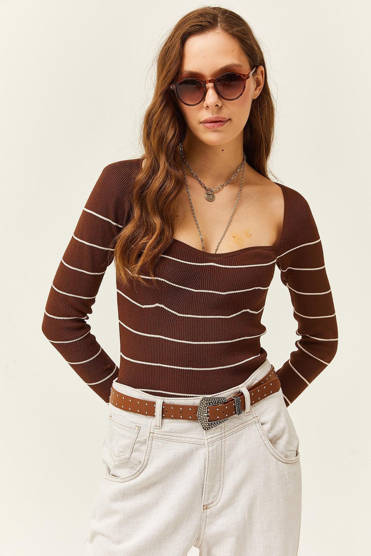 Striped Casual Cropped Blouse, C101_4836, large image number 3