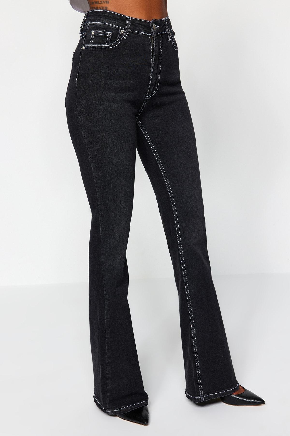 Black Bootcut Jeans, , large image number 4