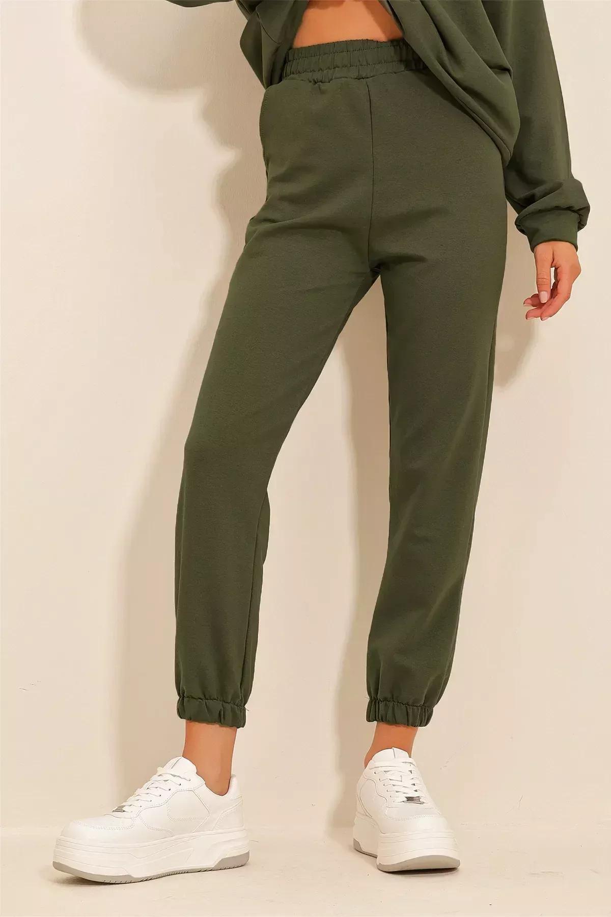 بدلة رياضية بفتحة رقبة مستديرة، كاكي, Khaki, large image number 3