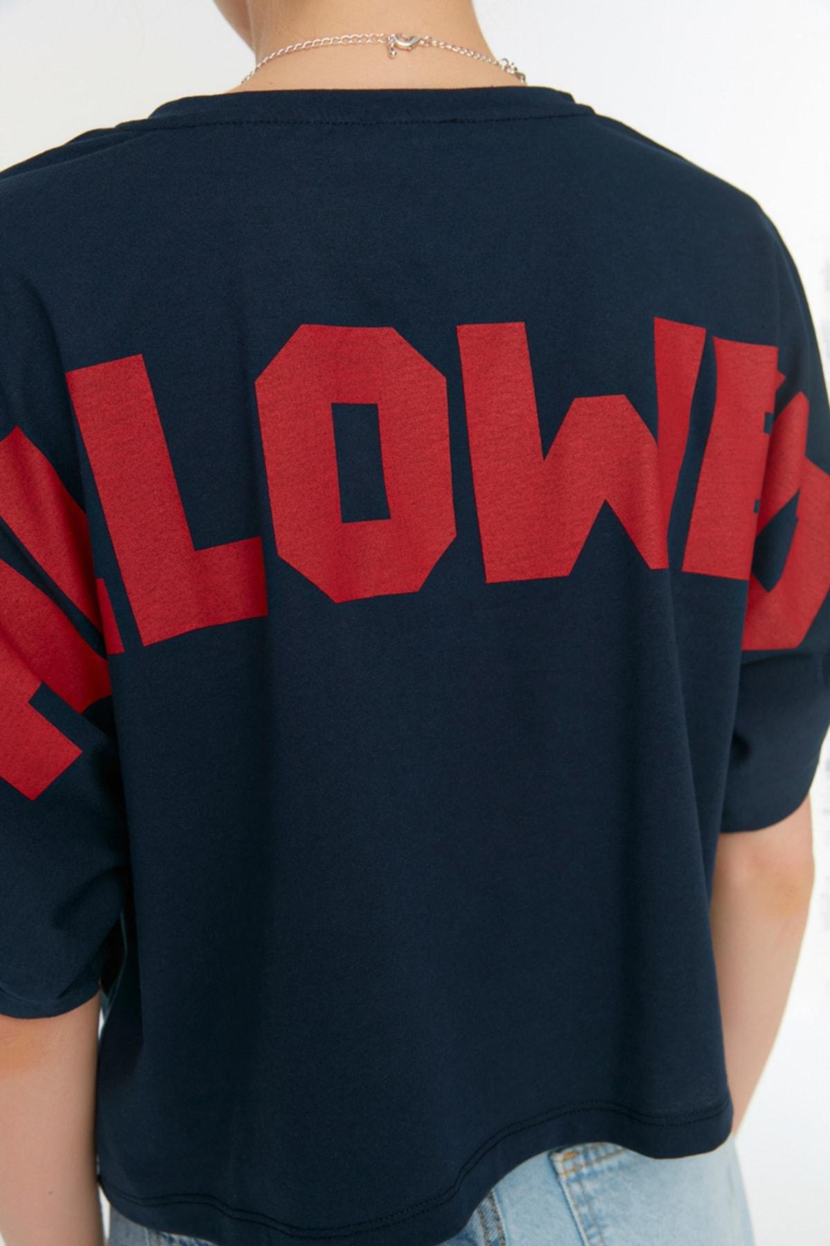 Navy Relaxed Crew Neck Tshirt, , large image number 3
