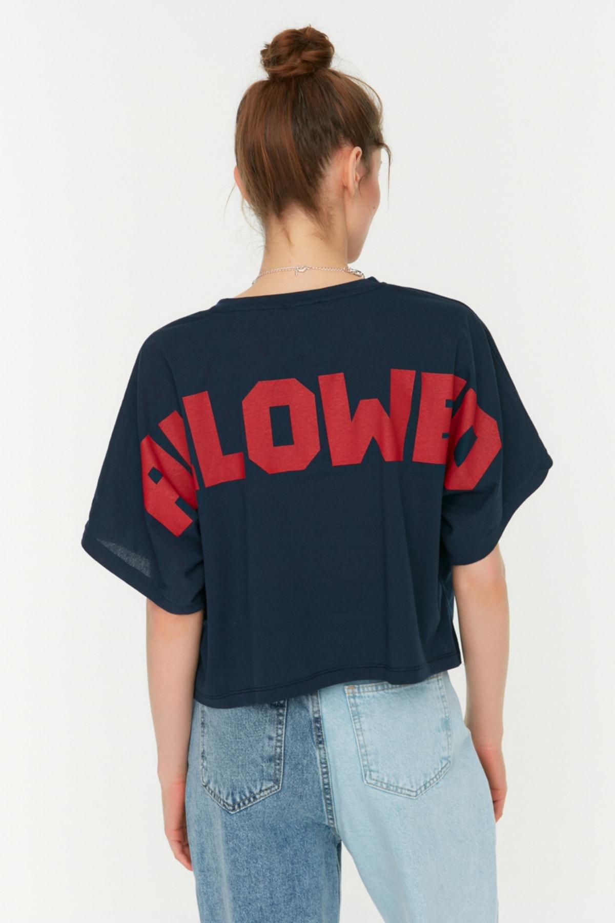 Navy Relaxed Crew Neck Tshirt, , large image number 4