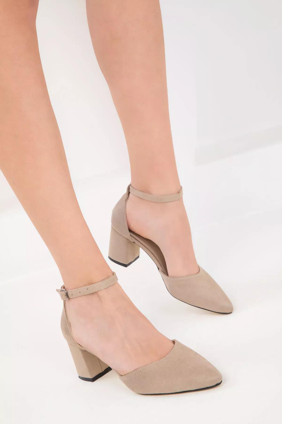 Brown Suede Classic Heeled Shoes, C101_3847, large image number 3