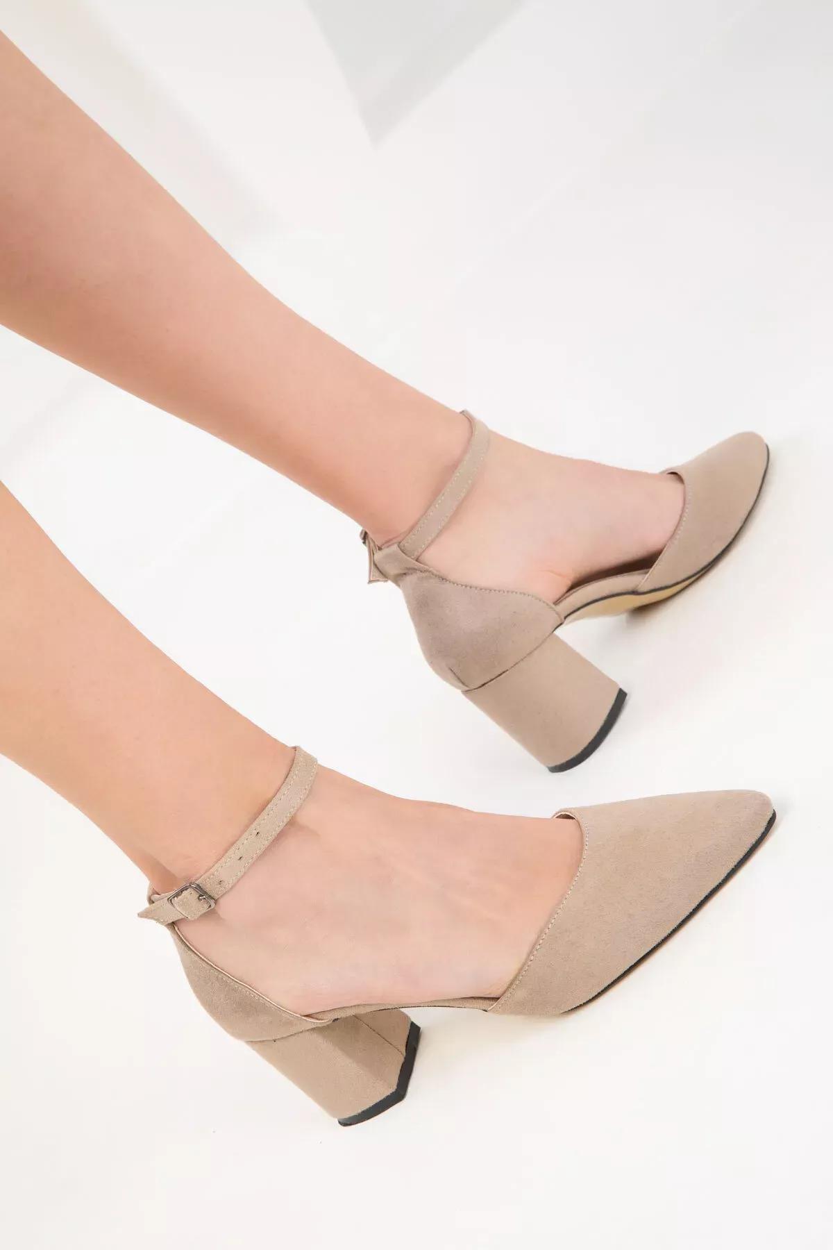 Brown Suede Classic Heeled Shoes, C101_3847, large image number 4