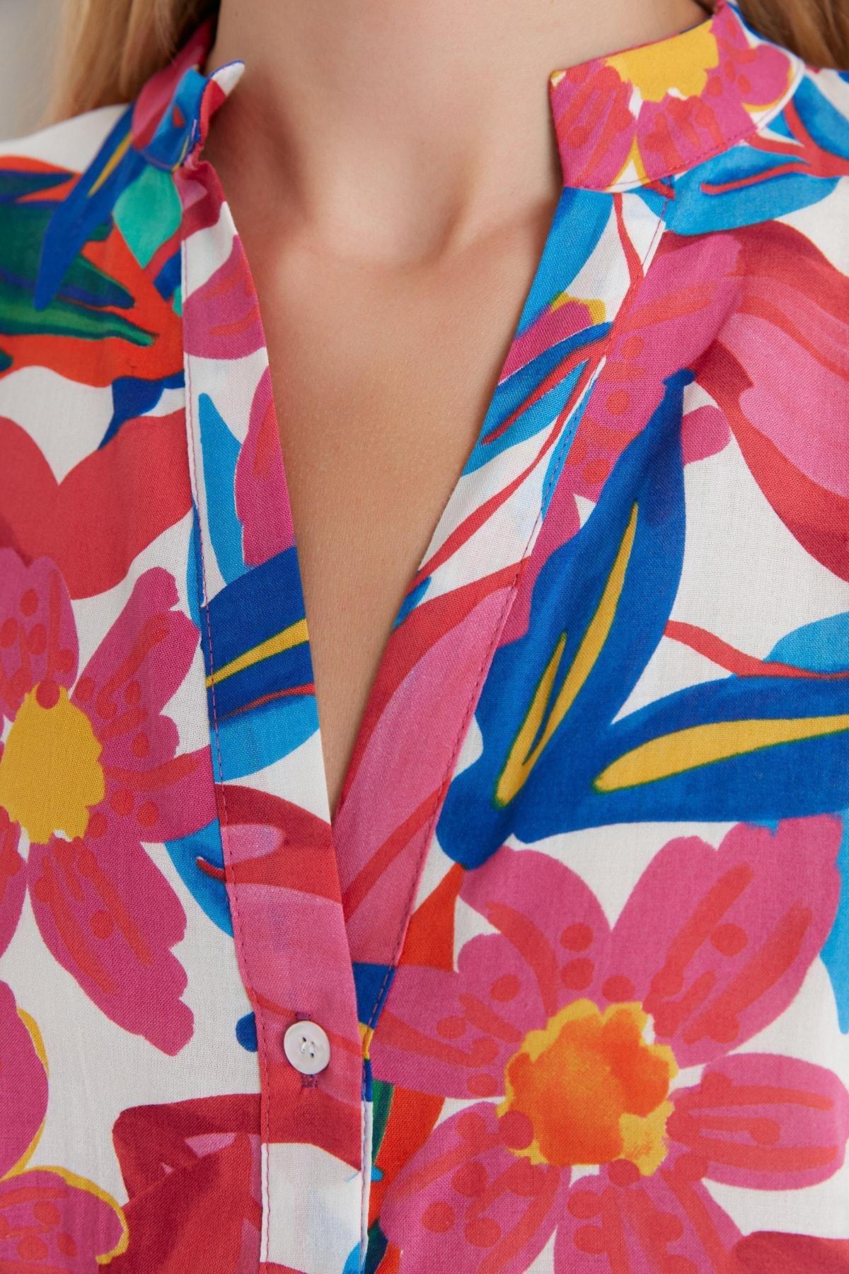 Multicolour Floral Shirt Dress, , large image number 2