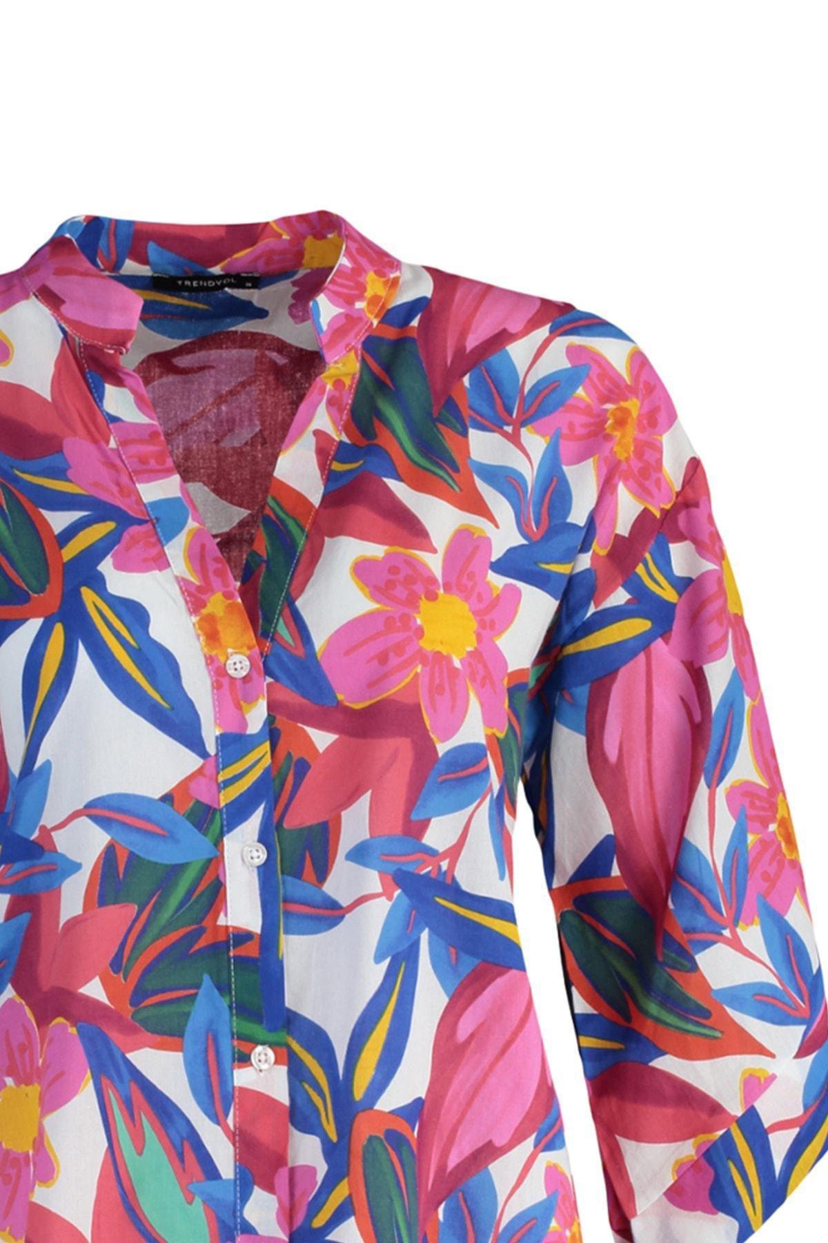 Multicolour Floral Shirt Dress, , large image number 6