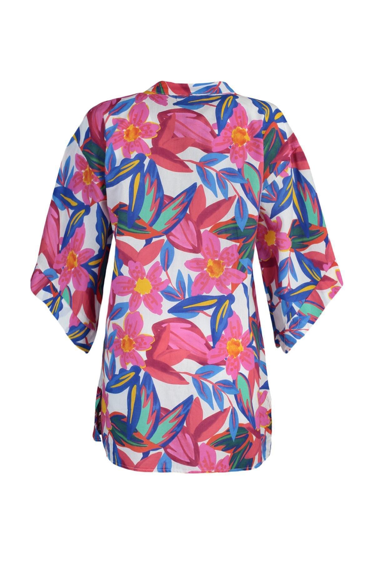 Multicolour Floral Shirt Dress, , large image number 7