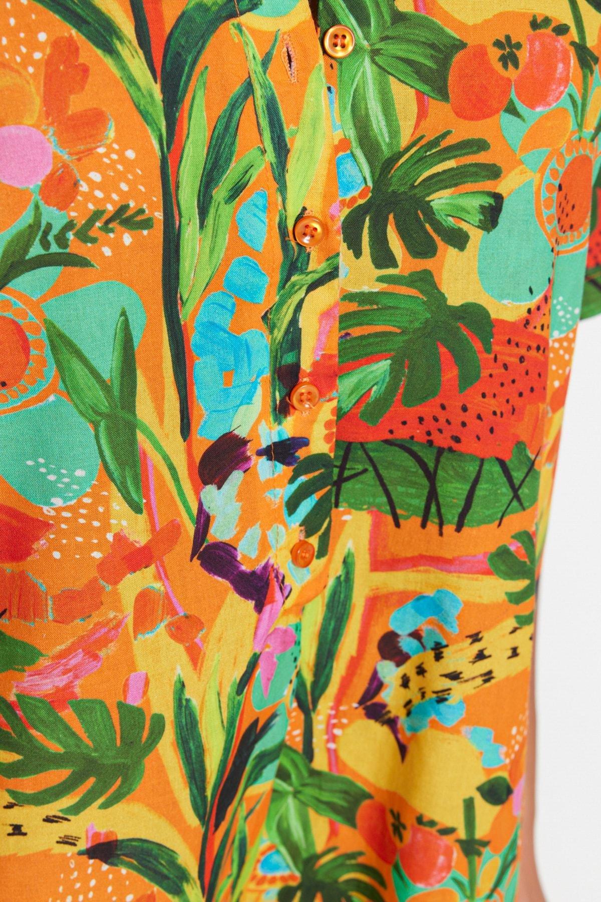 Trendyol - Orange Floral Jumpsuit