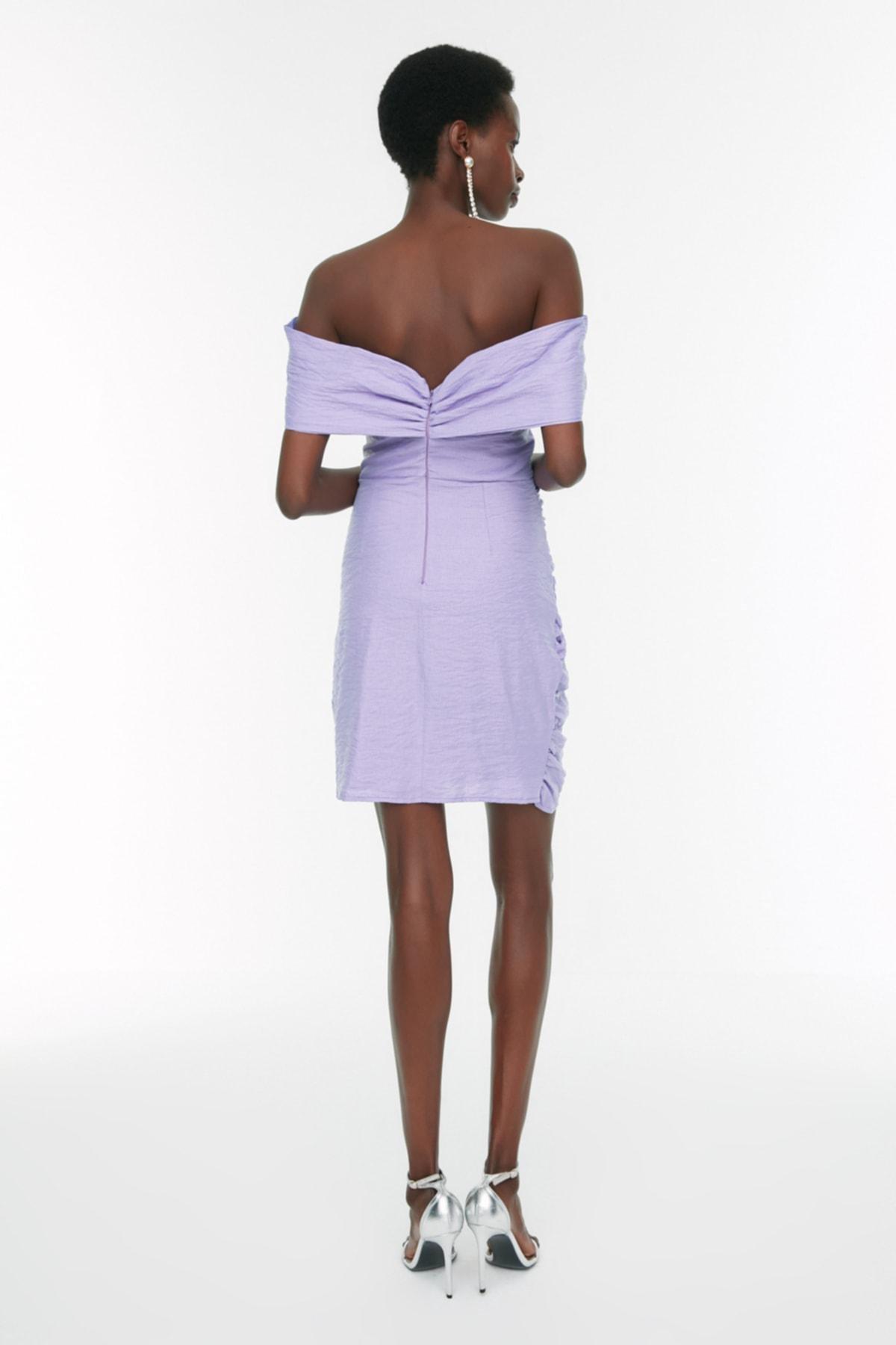 Purple Flute Sleeve Bodycon Dress, , large image number 9