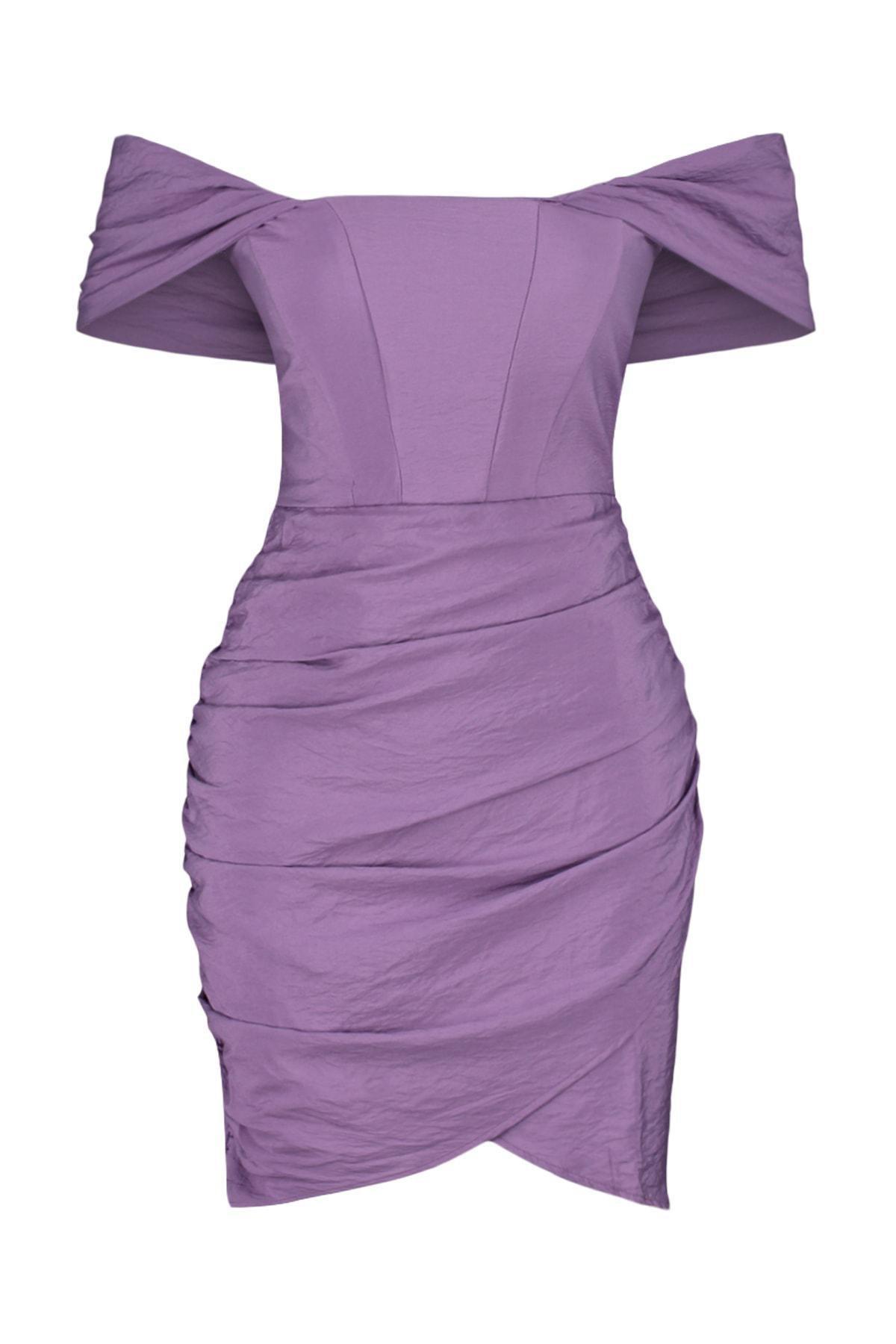 Purple Flute Sleeve Bodycon Dress, , large image number 11