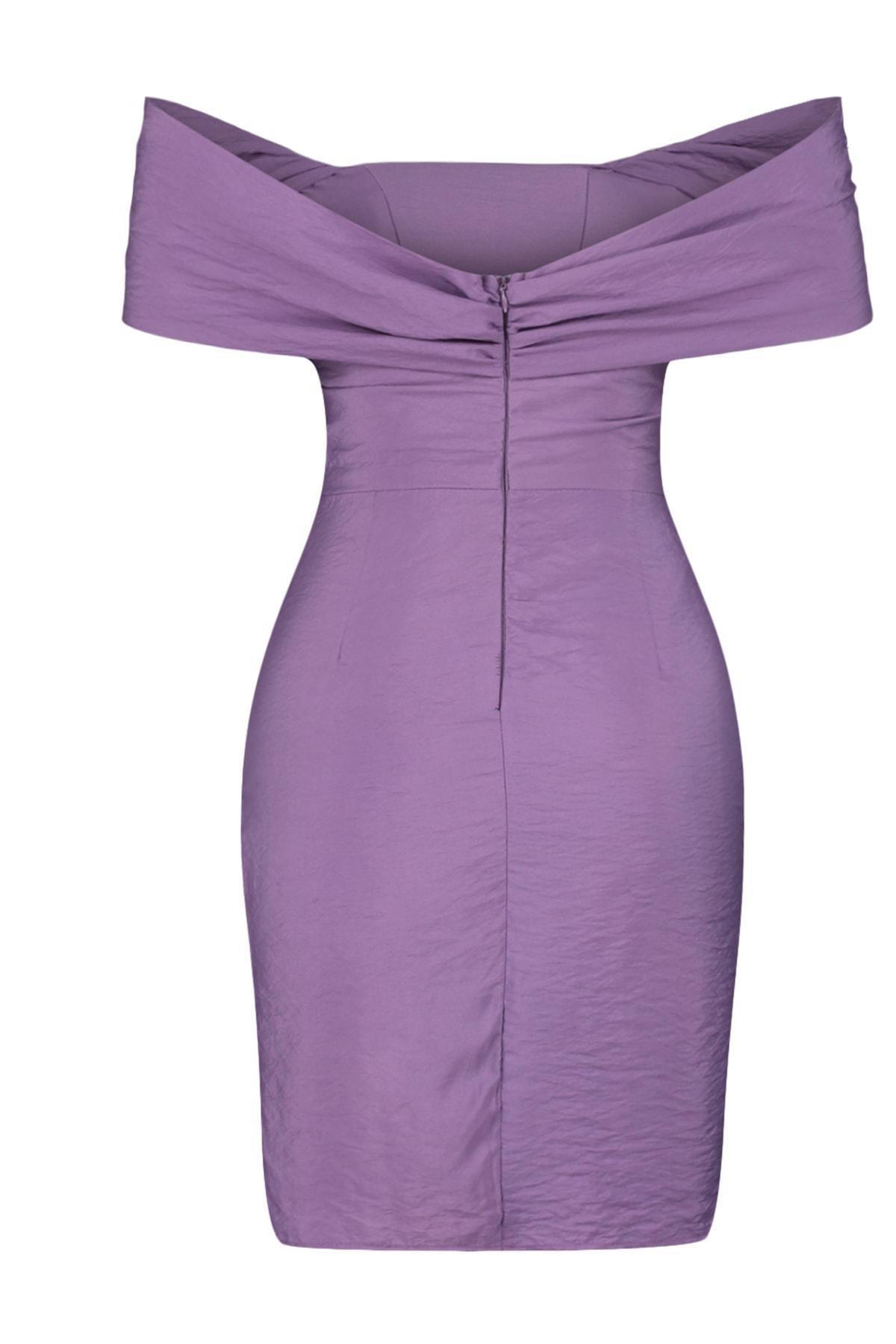 Purple Flute Sleeve Bodycon Dress, , large image number 13