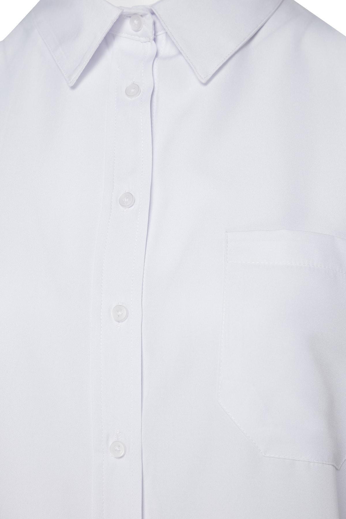 White Plus Size Collared Shirt, , large image number 5