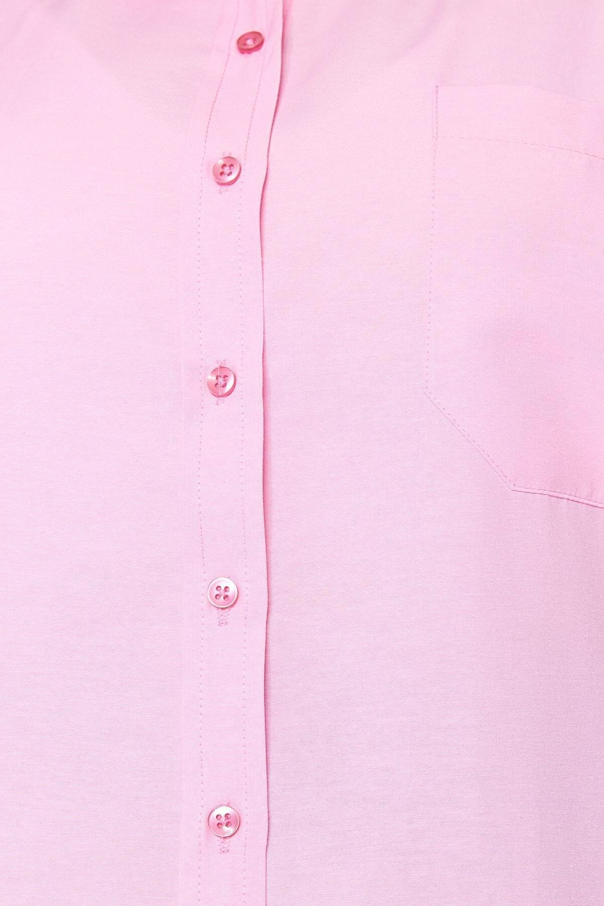 Pink Collared Plus-Size Shirt, Pink, large image number 9