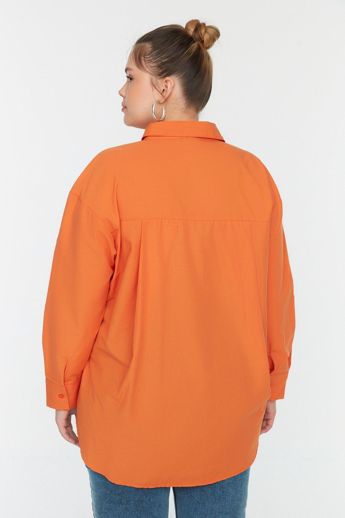 Orange Regular Plus Size Shirt, , large image number 4