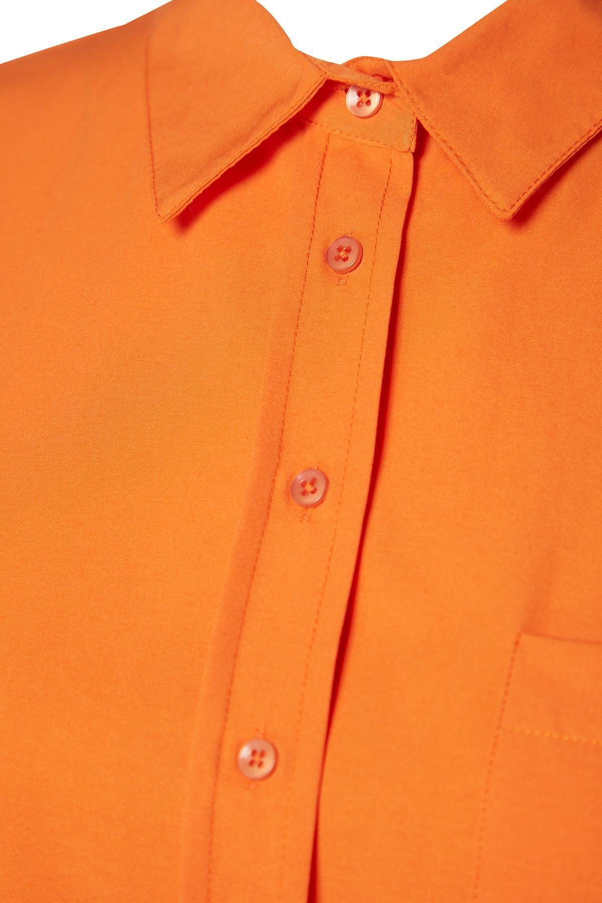 Orange Regular Plus Size Shirt, , large image number 5