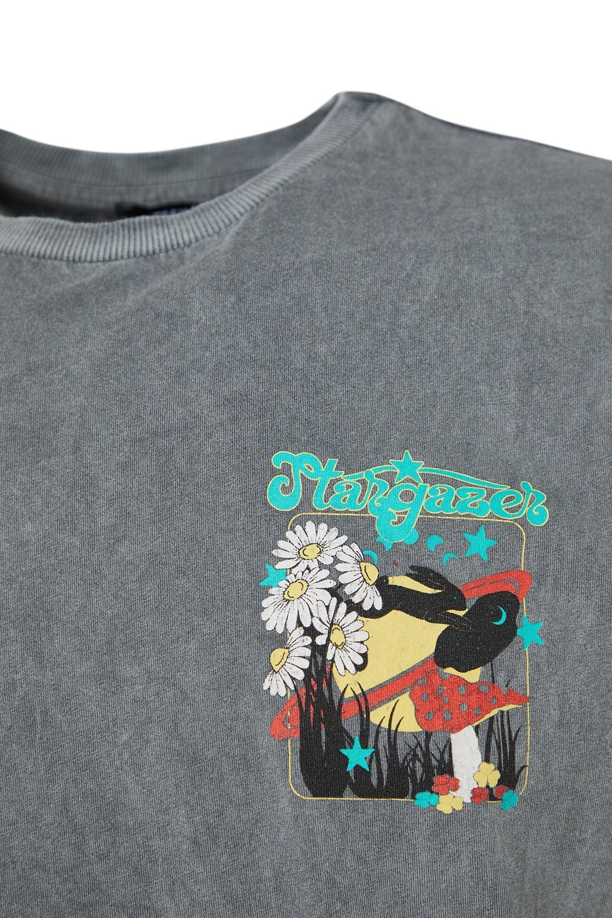 Gray Relaxed Crew Neck Tshirt, , large image number 6