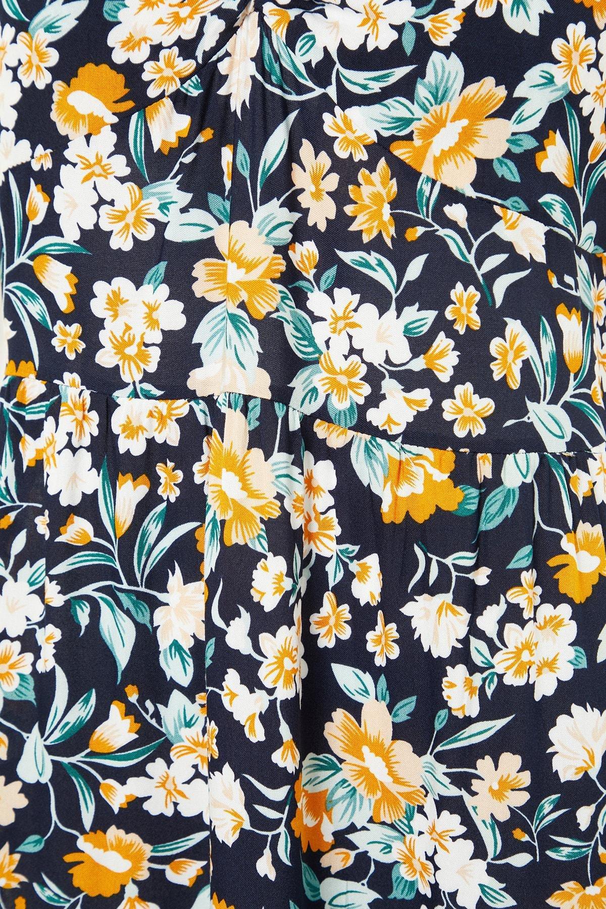 فستان بنمط منقوش للمقاسات الكبيرة، كحلي, Dark blue, large image number 7