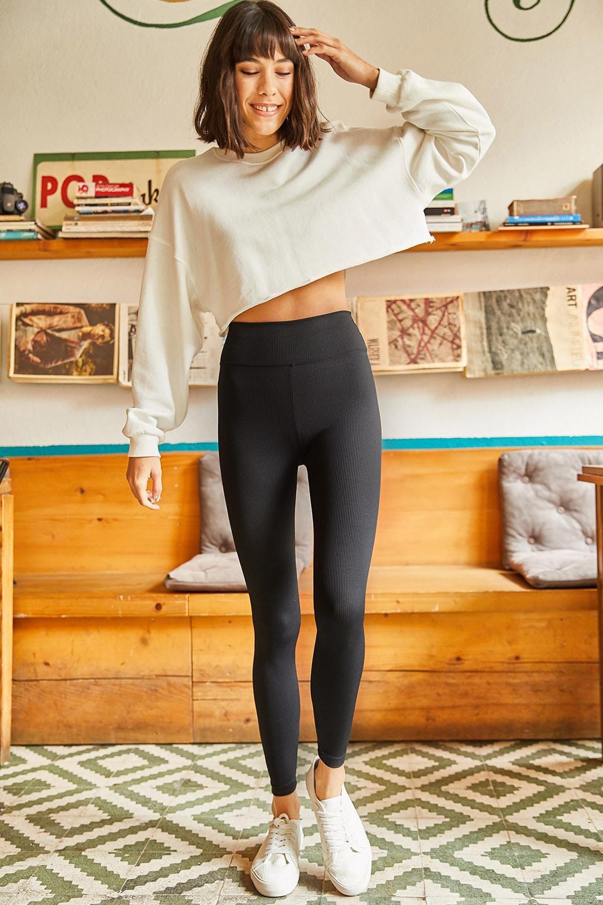 Black Skinny High Waist Leggings, , medium