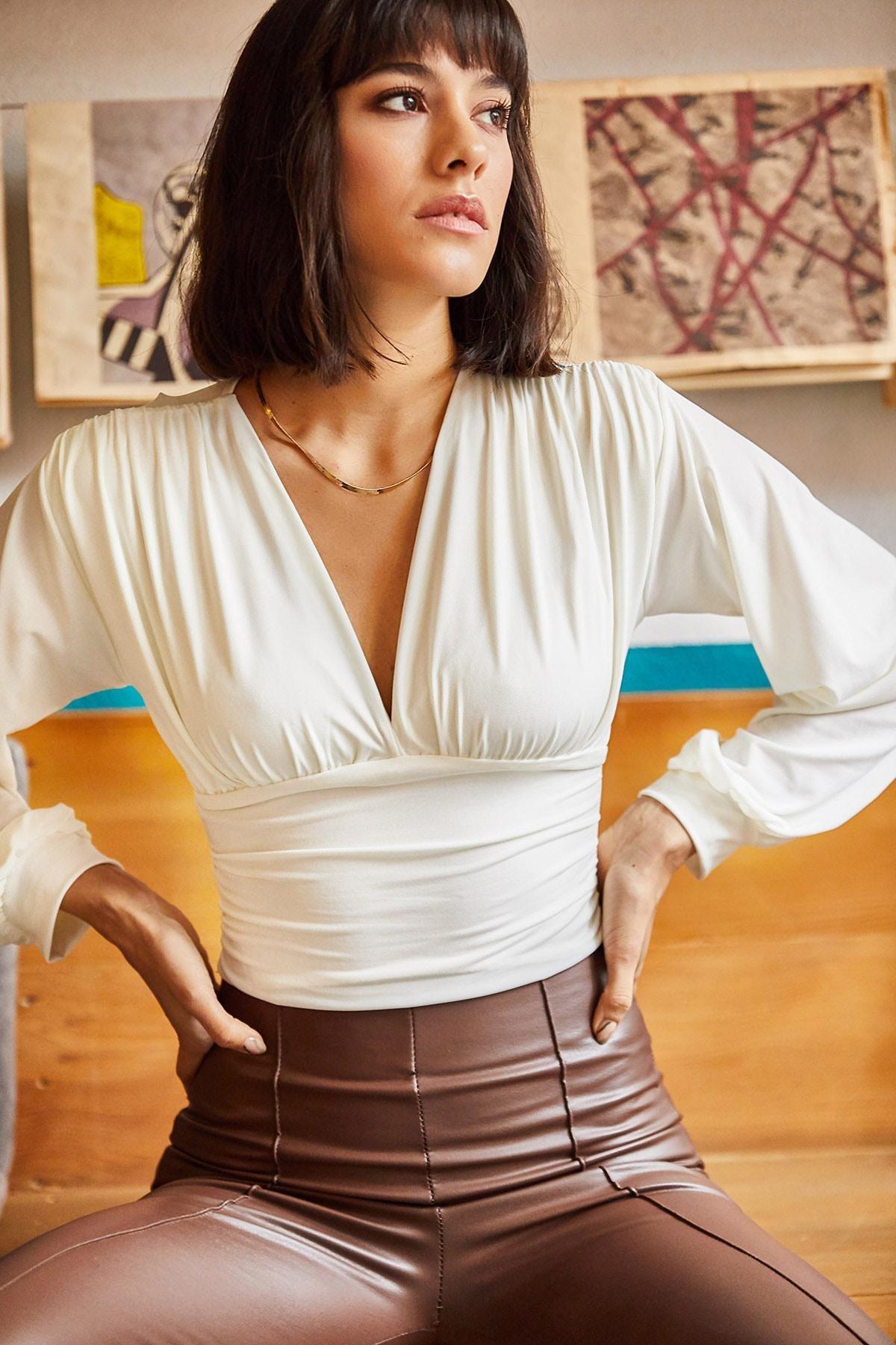 White Slim Bodycon Top, , large image number 2