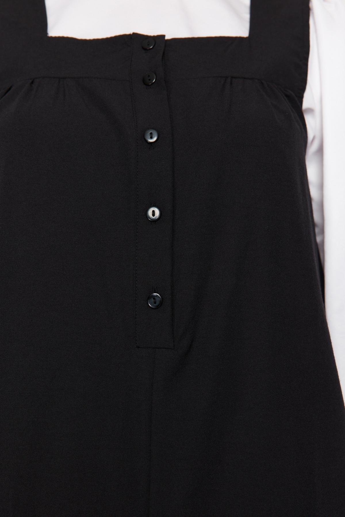Black Regular Square Collar Jumpsuit, , large image number 4