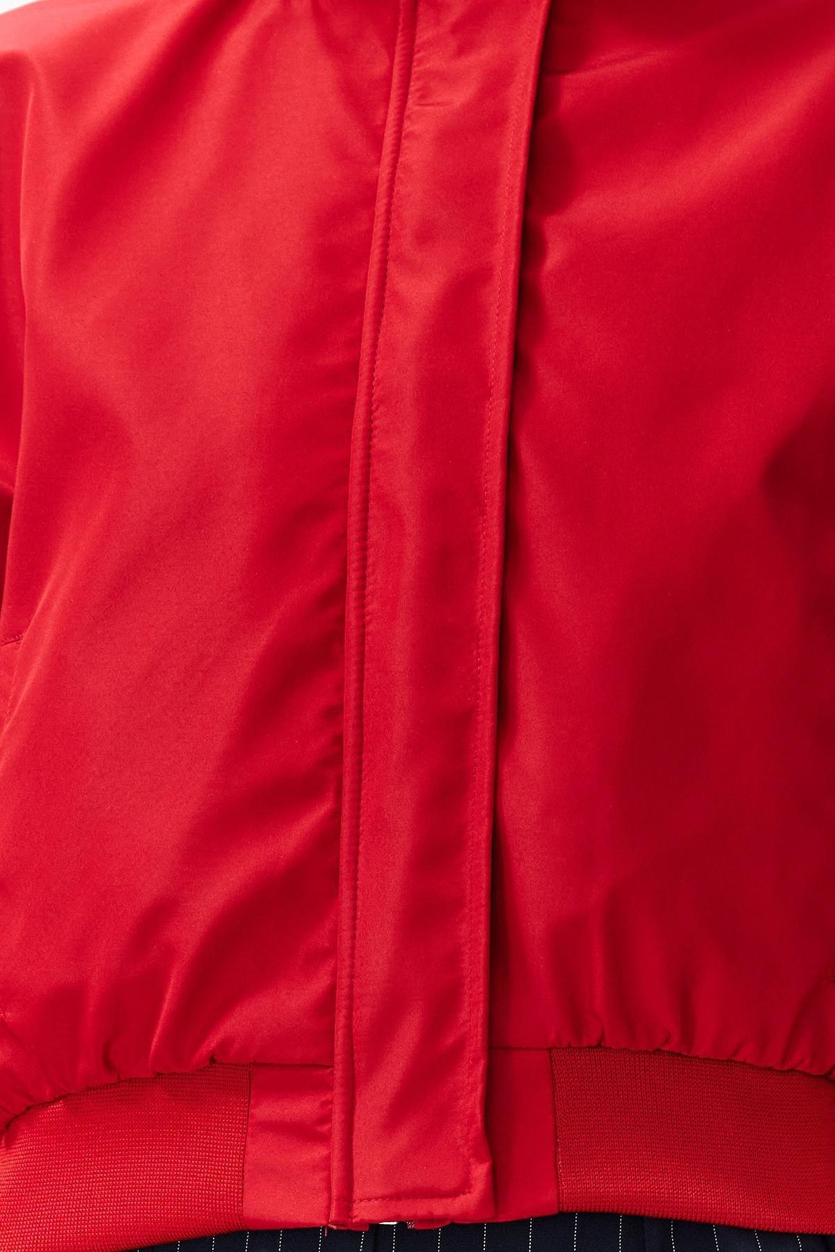 Red Oversized Waterproof Bomber Jacket, , large image number 3