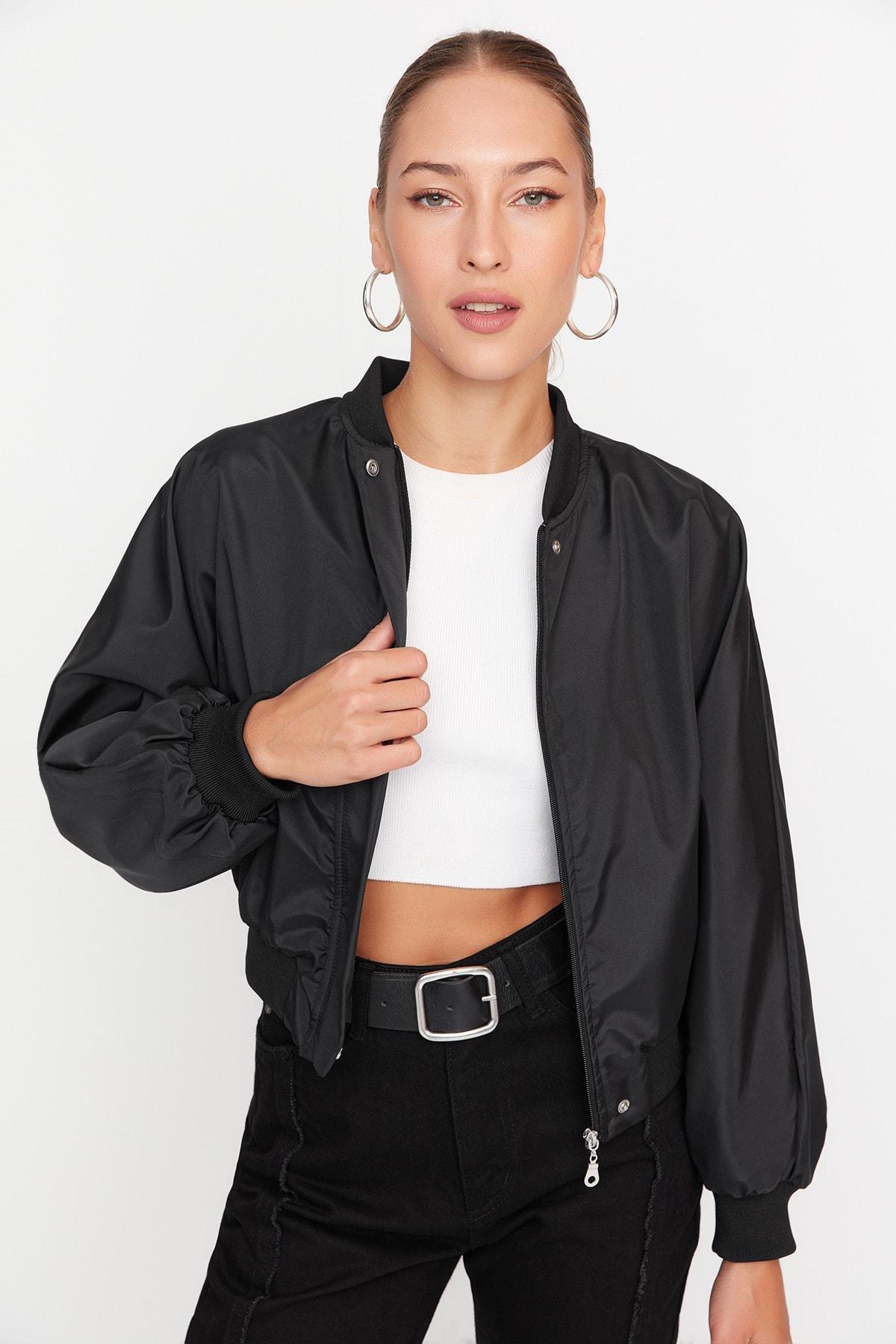 Black Bomber Jacket, , medium