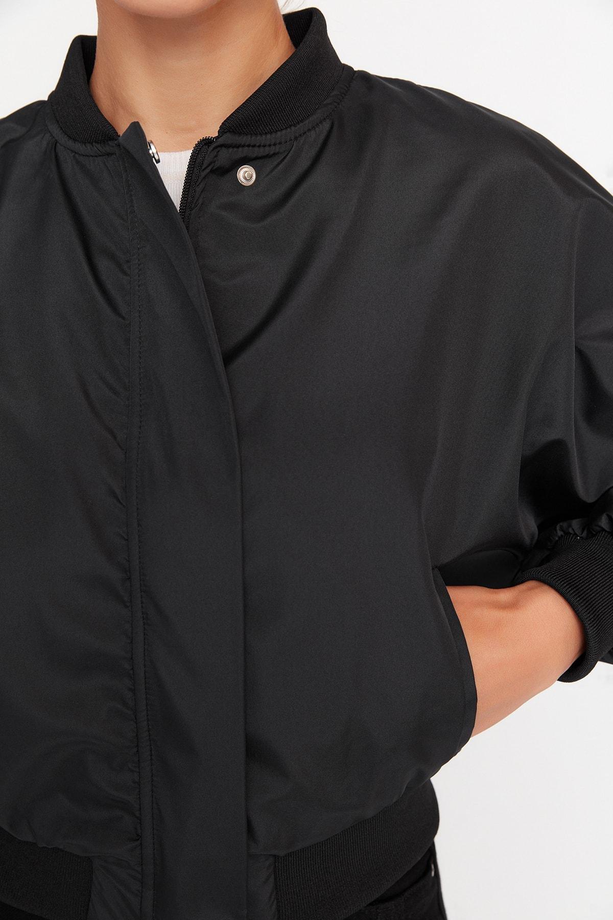 Black Bomber Jacket, , large image number 3
