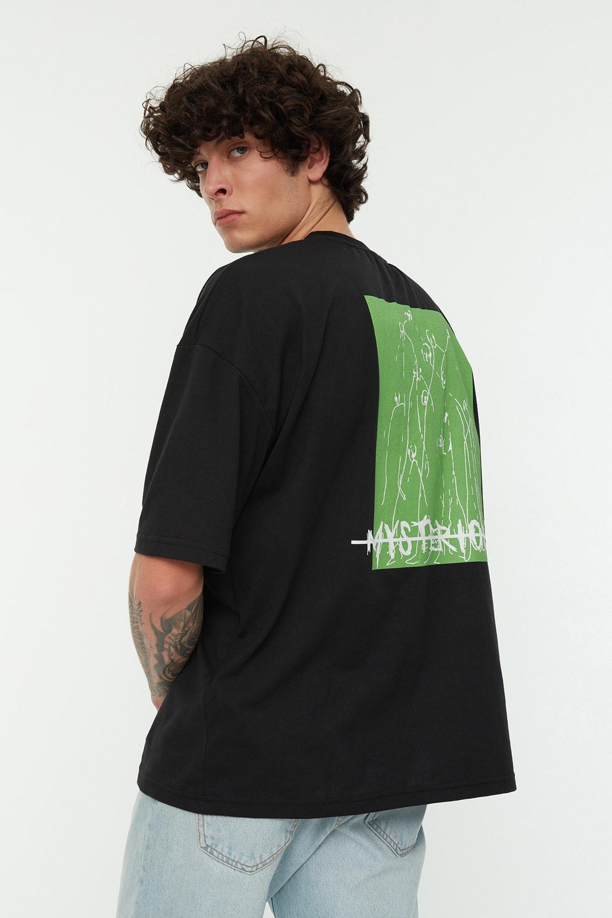 تيشيرت بقصة فضفاضة، أسود, Black, large image number 4