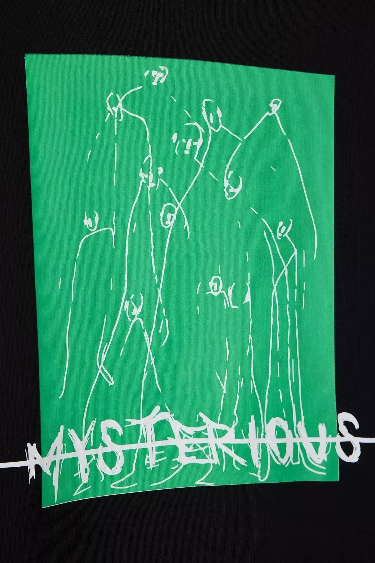 تيشيرت بقصة فضفاضة، أسود, Black, large image number 6