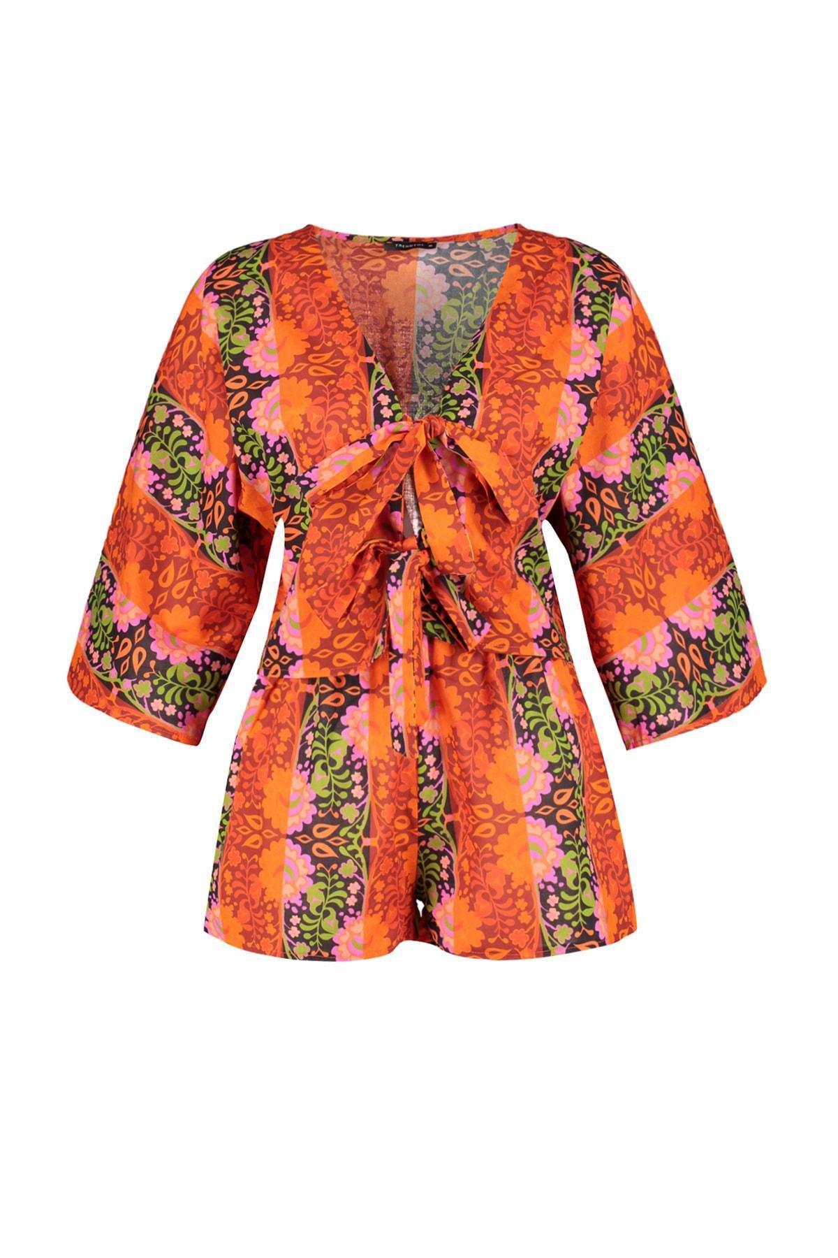 Multicolour Printed V-Neck Co-Ord Set, , large image number 1