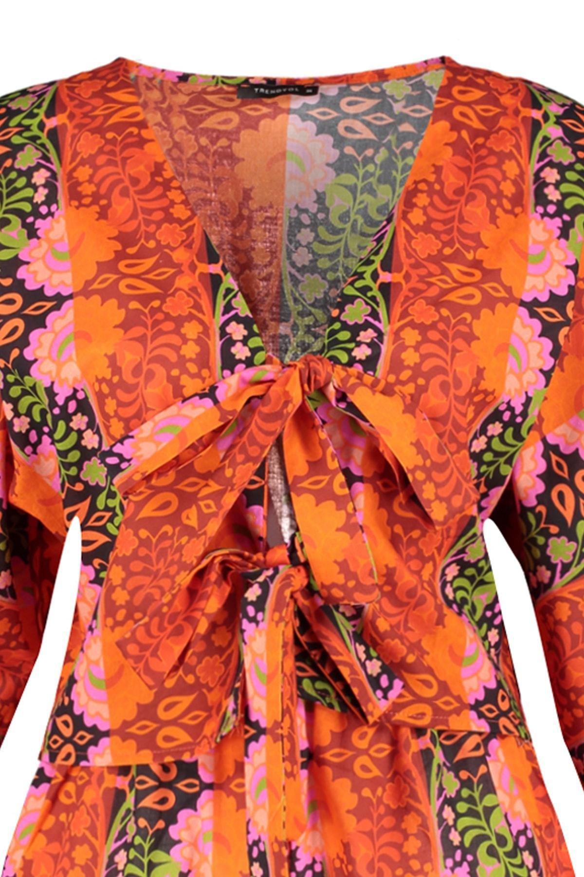 Multicolour Printed V-Neck Co-Ord Set, , large image number 4