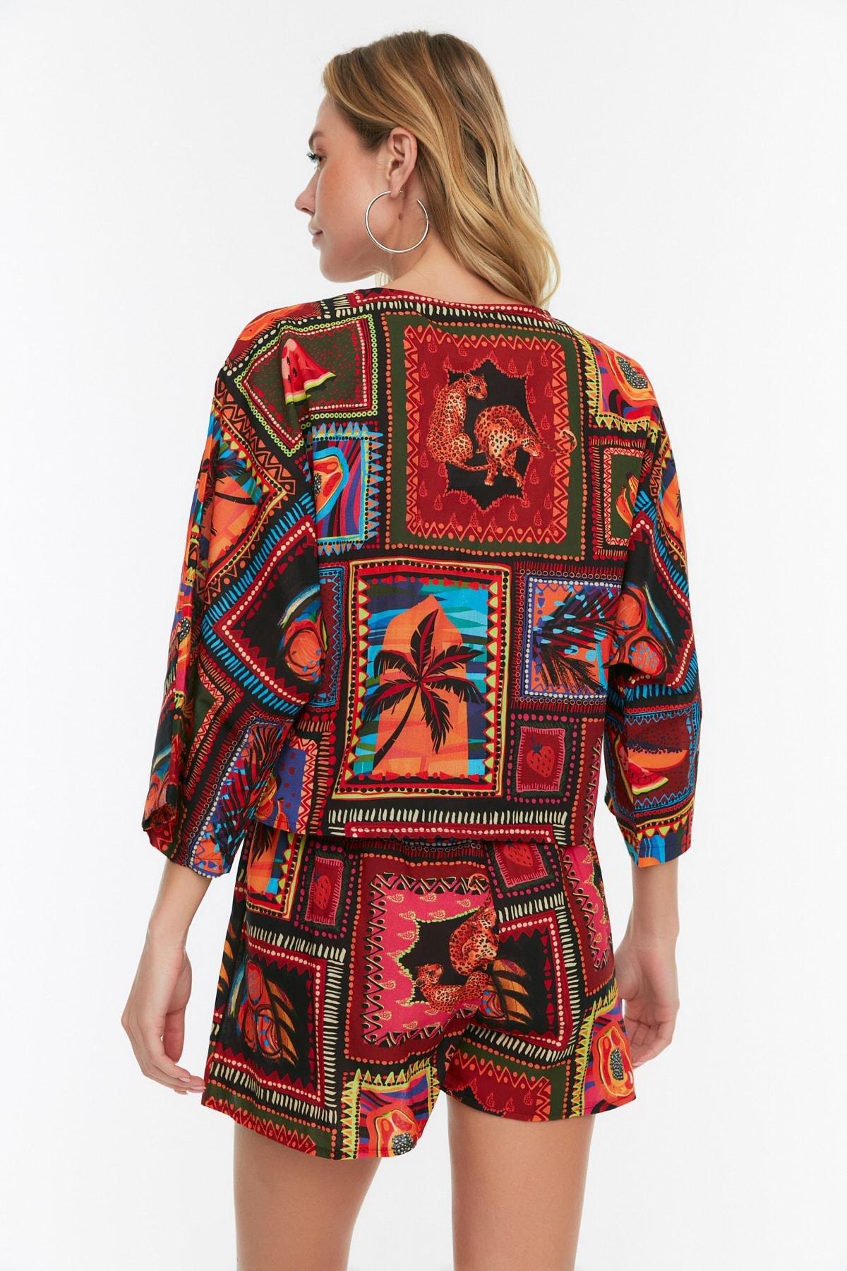 Multicolour Printed V-Neck Co-Ord Set, , large image number 11