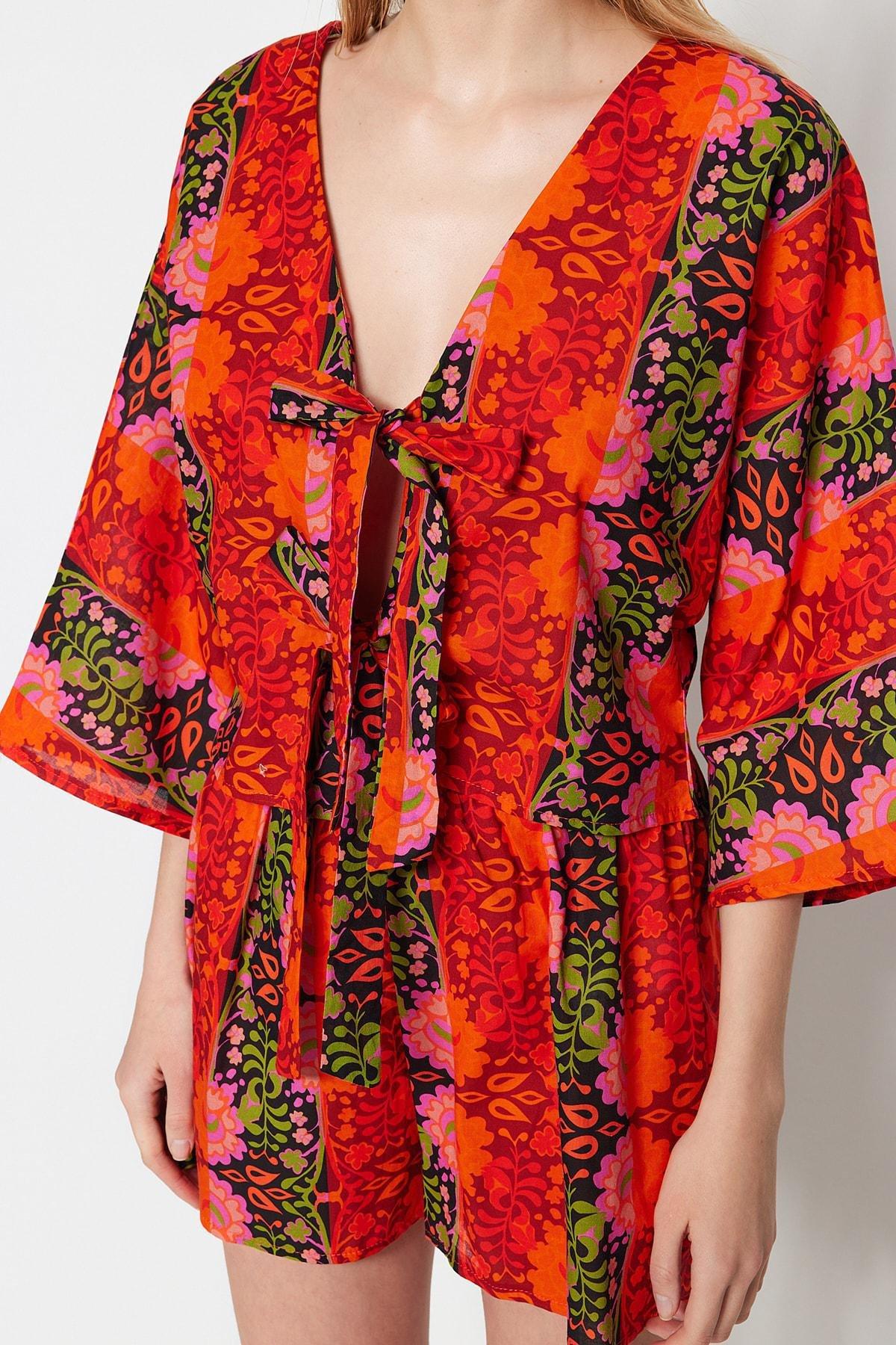 Multicolour Printed V-Neck Co-Ord Set, , large image number 12