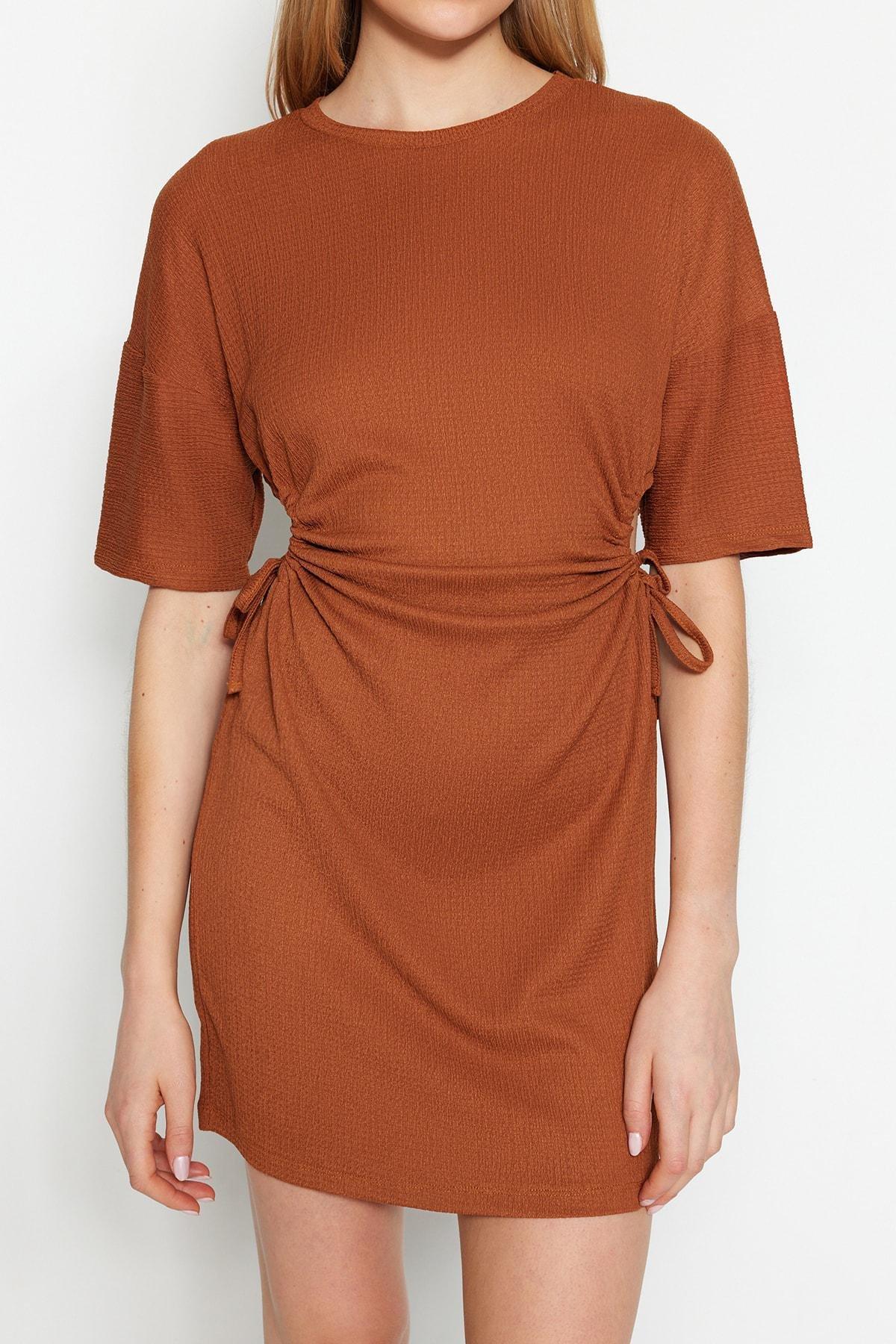 Brown A-Line Dress, Brown, large image number 6