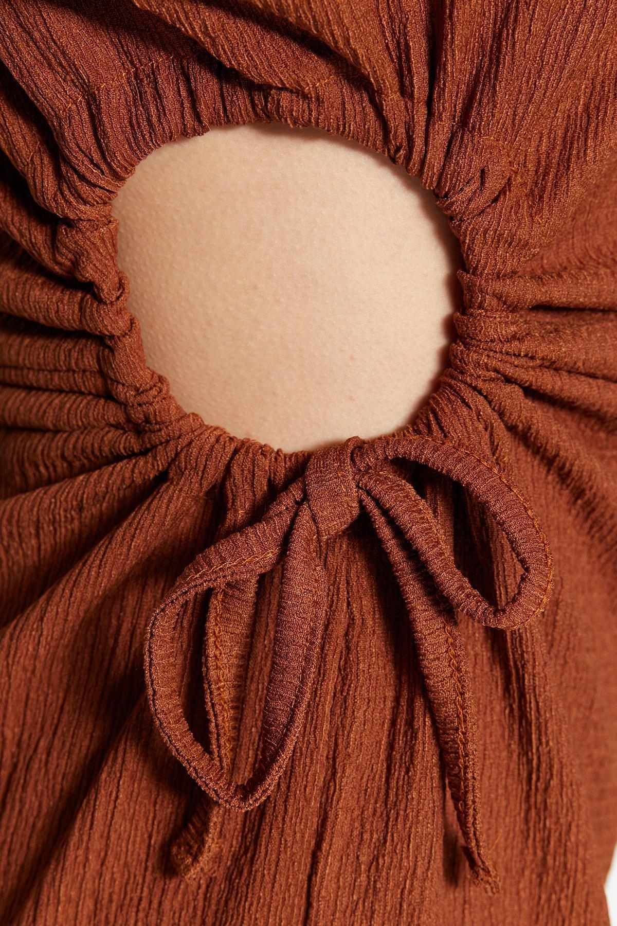 Brown A-Line Dress, Brown, large image number 8
