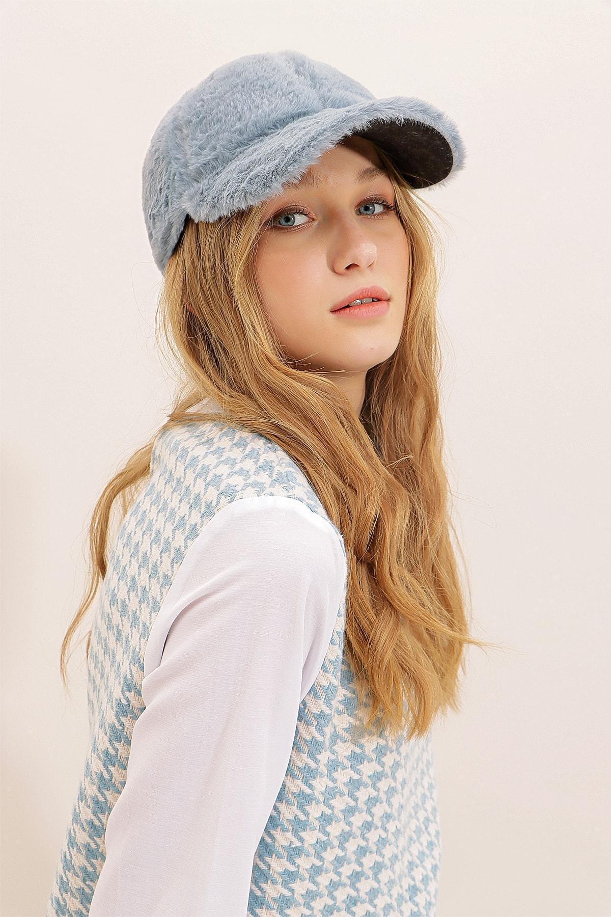 Blue Cotton Cap Hat, Blue, large image number 0