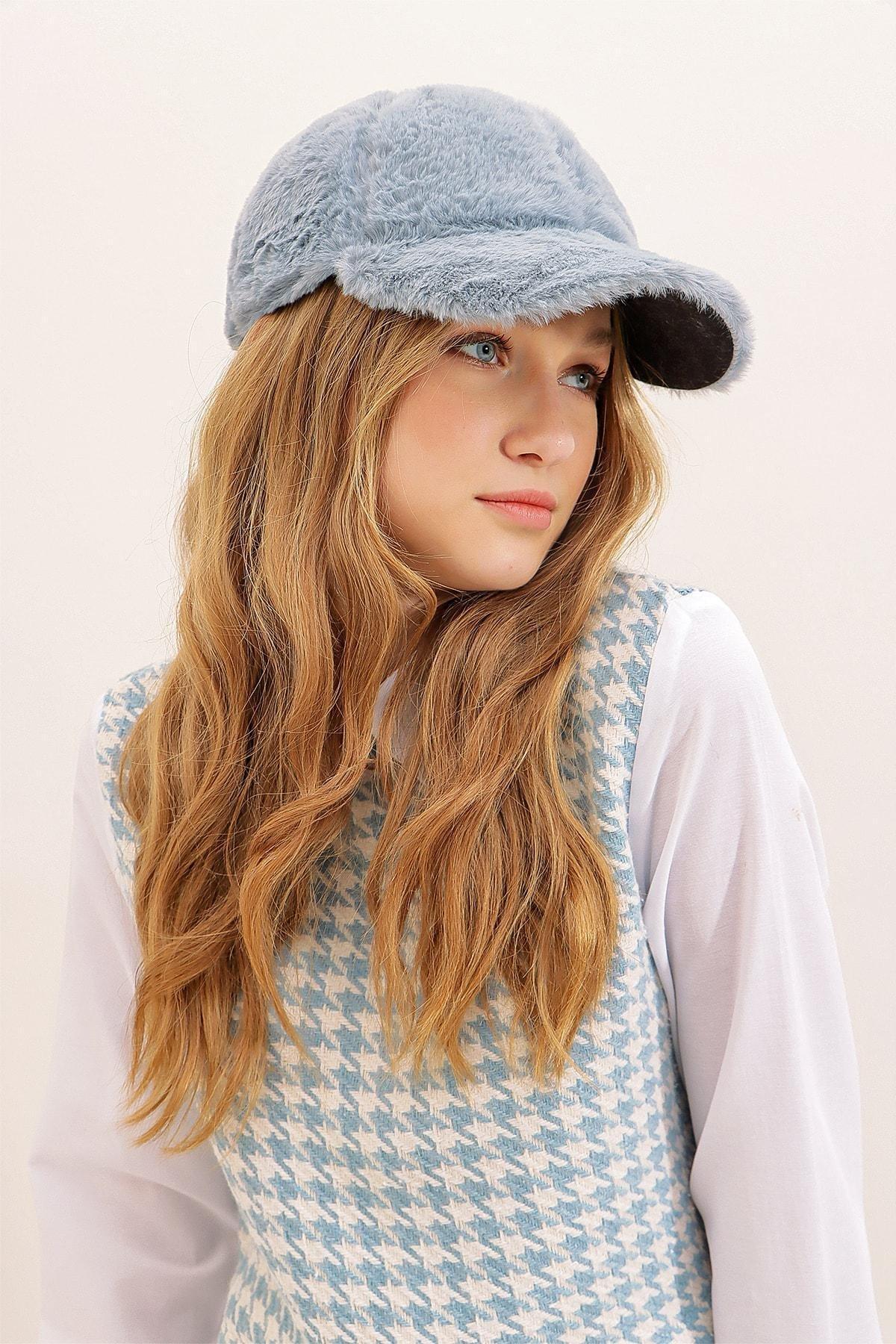 Blue Cotton Cap Hat, Blue, large image number 1