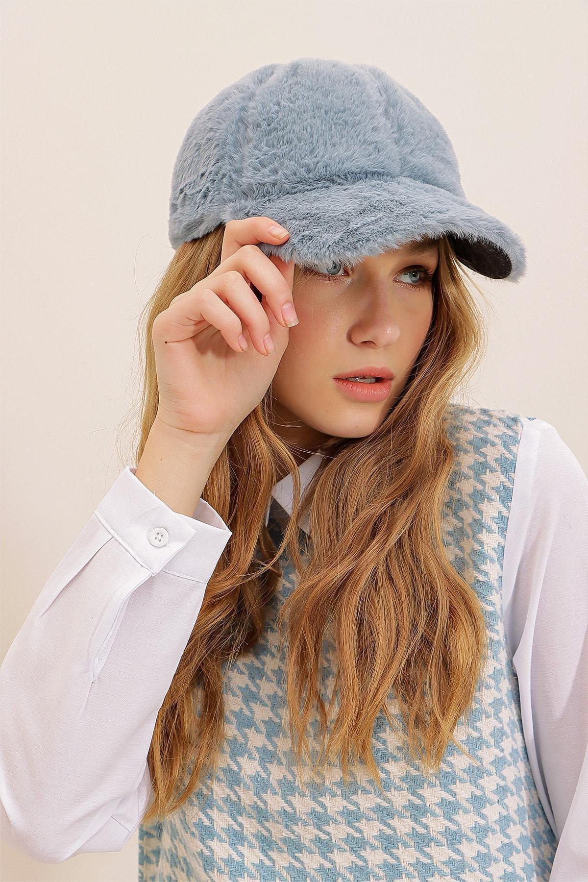 Blue Cotton Cap Hat, Blue, large image number 2
