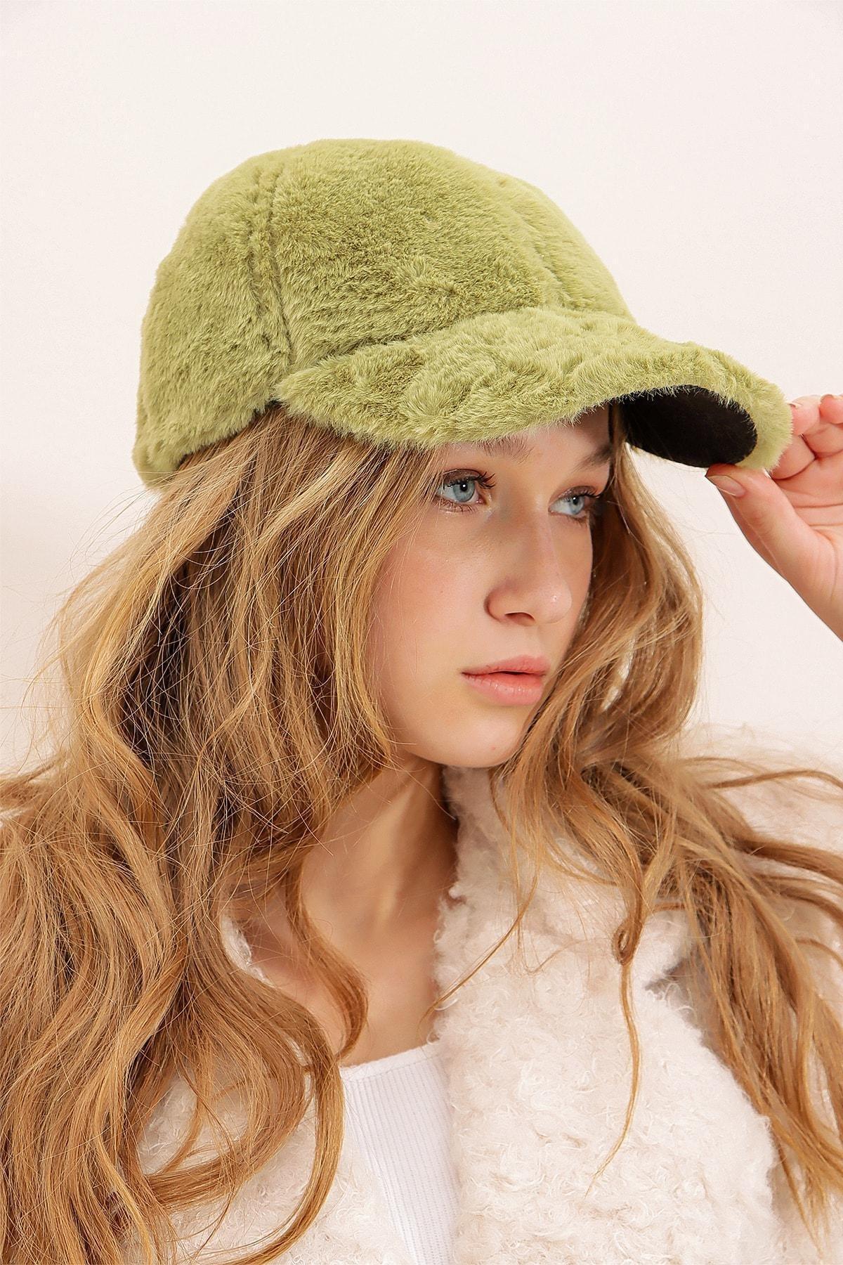 Green Cotton Casual Hat, Green, large image number 0