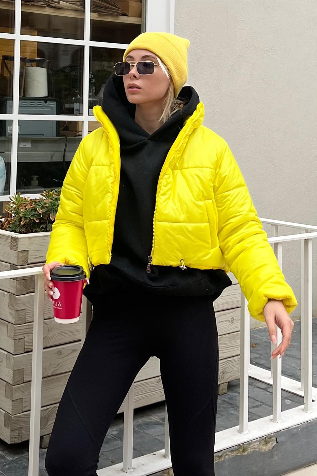 Navy Standing Collar Puffer Jacket, , large image number 0