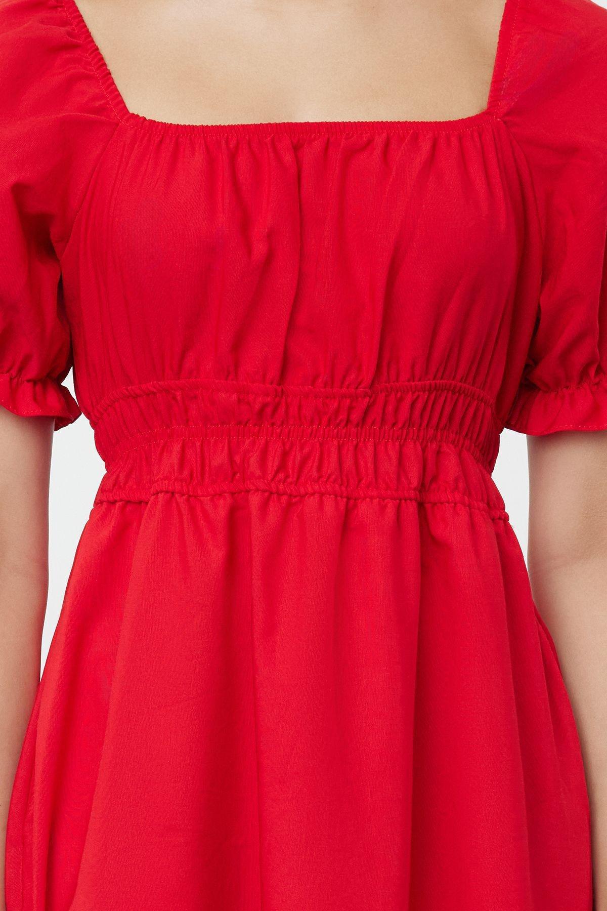 Red Frills Ruffle Midi Dress, , large image number 2