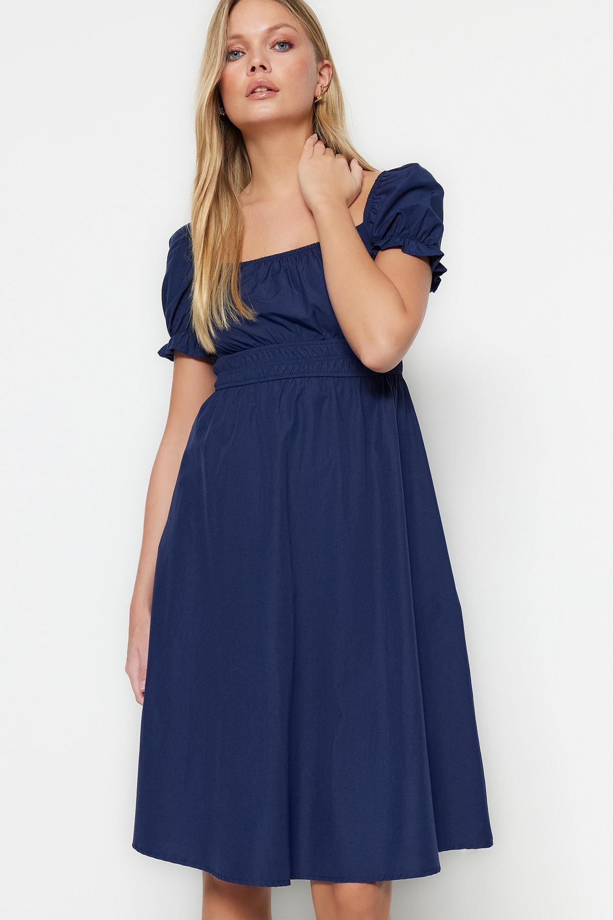 Navy Skater Dress, Dark blue, large image number 0