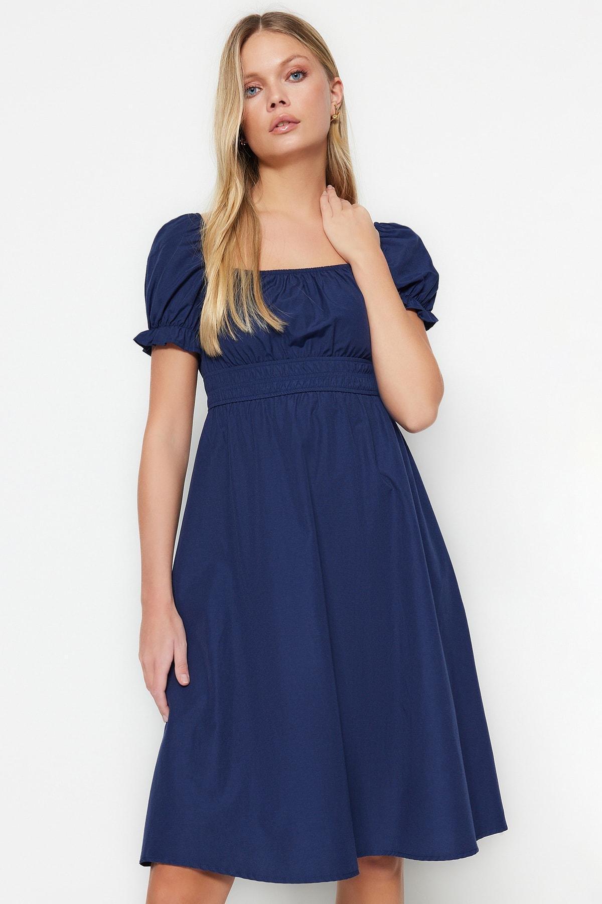 Navy Skater Dress, Dark blue, large image number 1