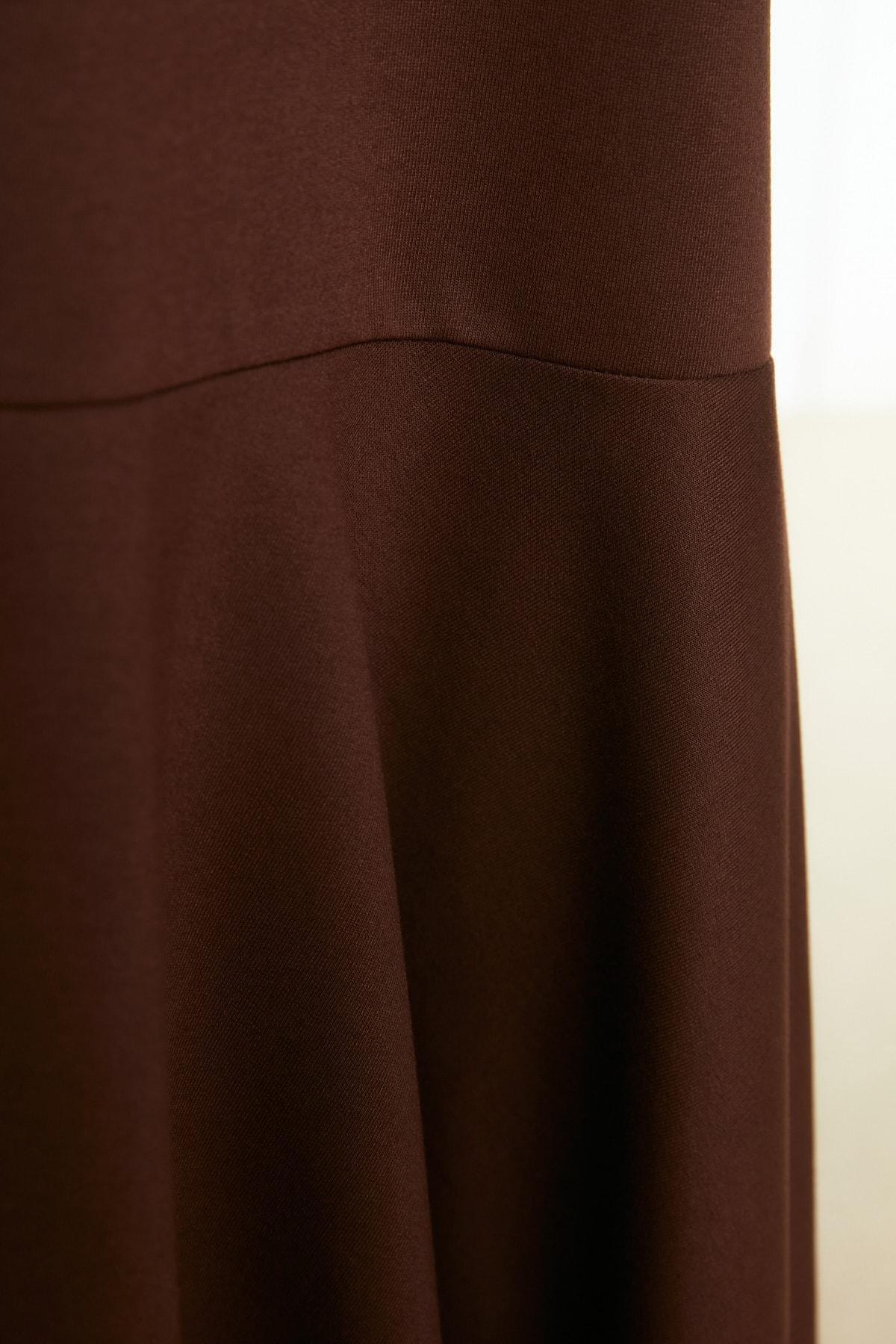 Brown Graphic Skater Dress, , large image number 3
