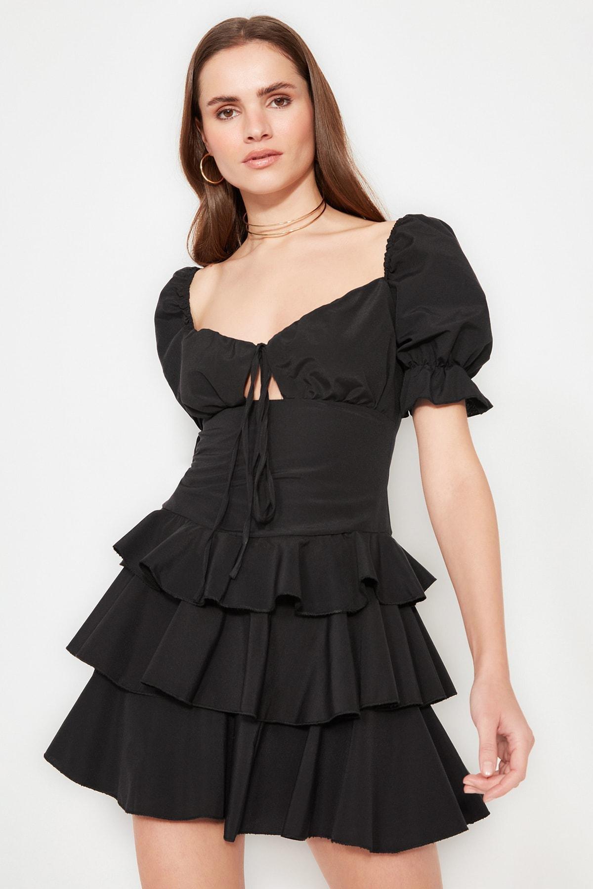 Black Sweetheart Skater Dress, , large image number 1