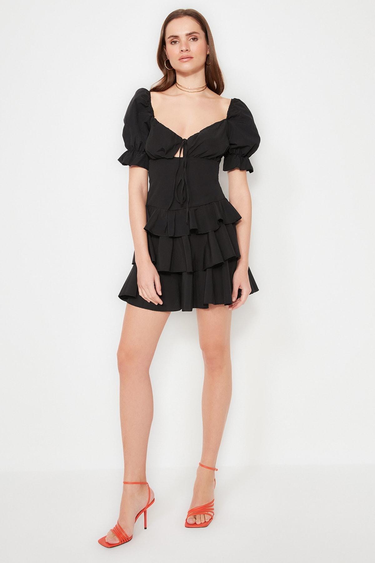 Black Sweetheart Skater Dress, , large image number 2