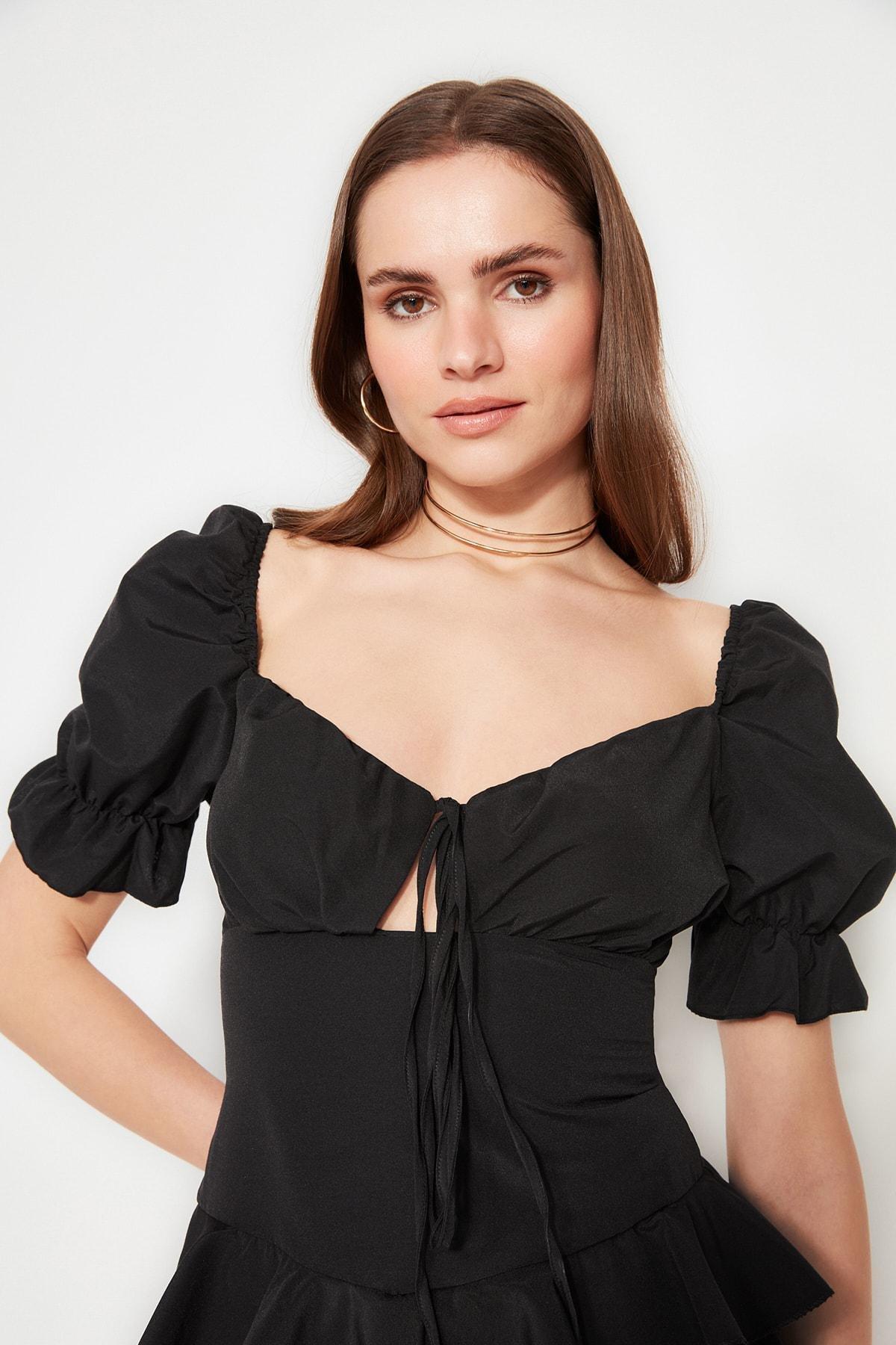 Black Sweetheart Skater Dress, , large image number 3